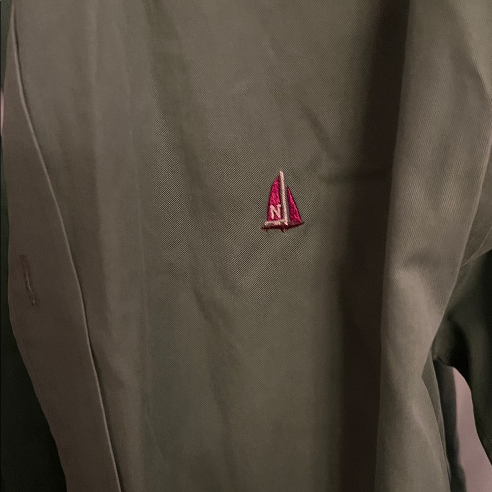 Nordstrom Sage Button-Up Shirt men’s smart care sailboat logo S - Picture 5 of 8